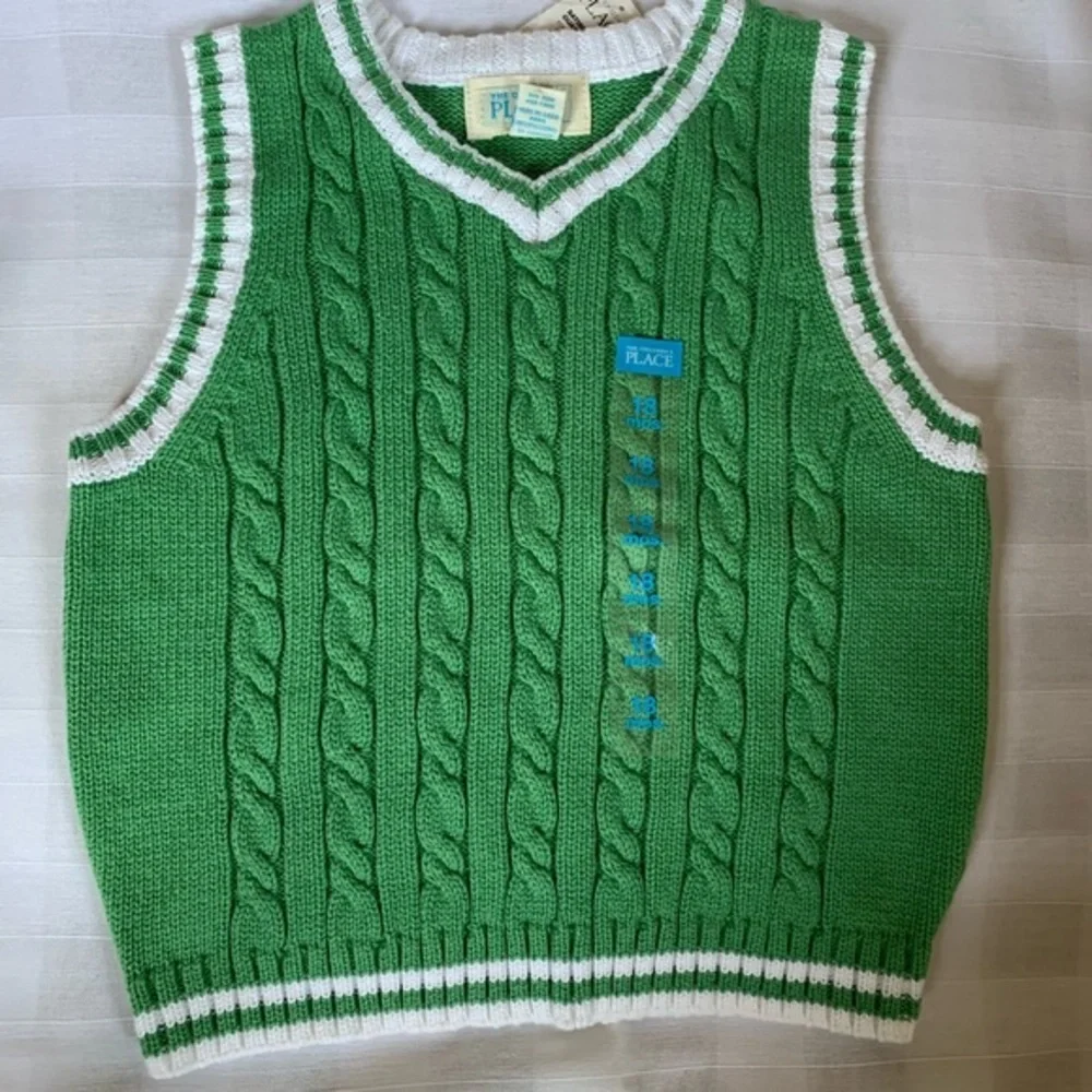New Children’s Place Boys Green Vest-‎ 18 Month!